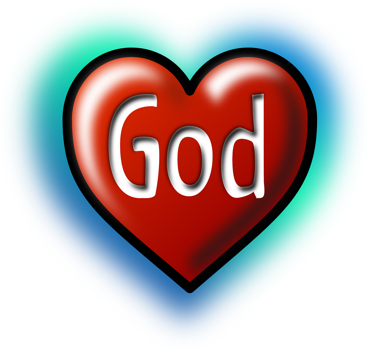 god, heart, love